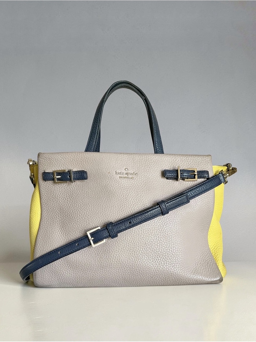 Kate Spade New York Holden Street Lanie Two-Tone Leather Satchel Crossbody Bag